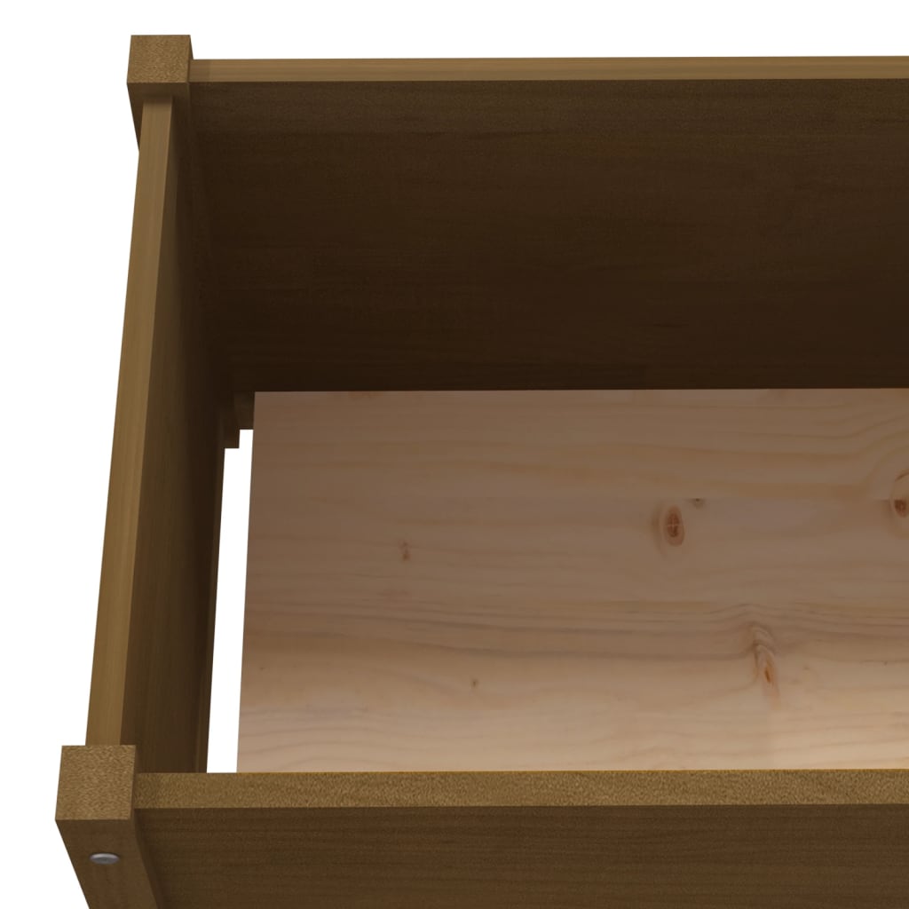 Plantenbak 100X50X50 Cm Massief Grenenhout Honingbruin