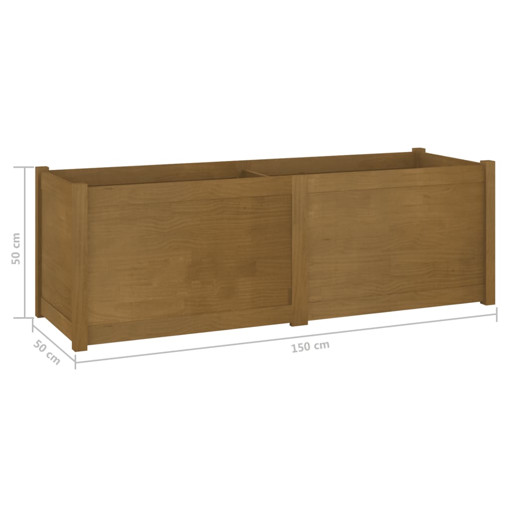 Plantenbak 100X50X50 Cm Massief Grenenhout Honingbruin