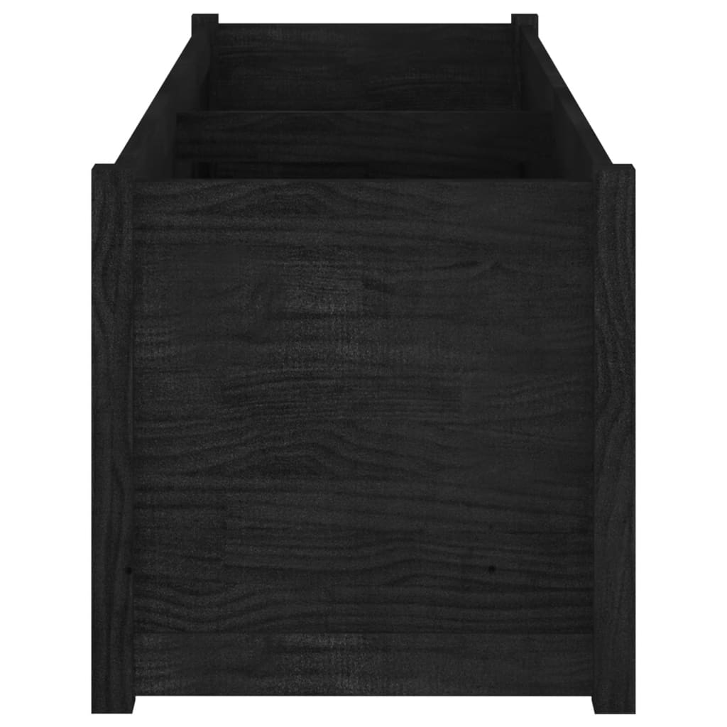 Plantenbak 150X50X50 Cm Massief Grenenhout Zwart