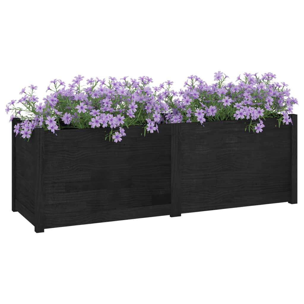 Plantenbak 150X50X50 Cm Massief Grenenhout Zwart