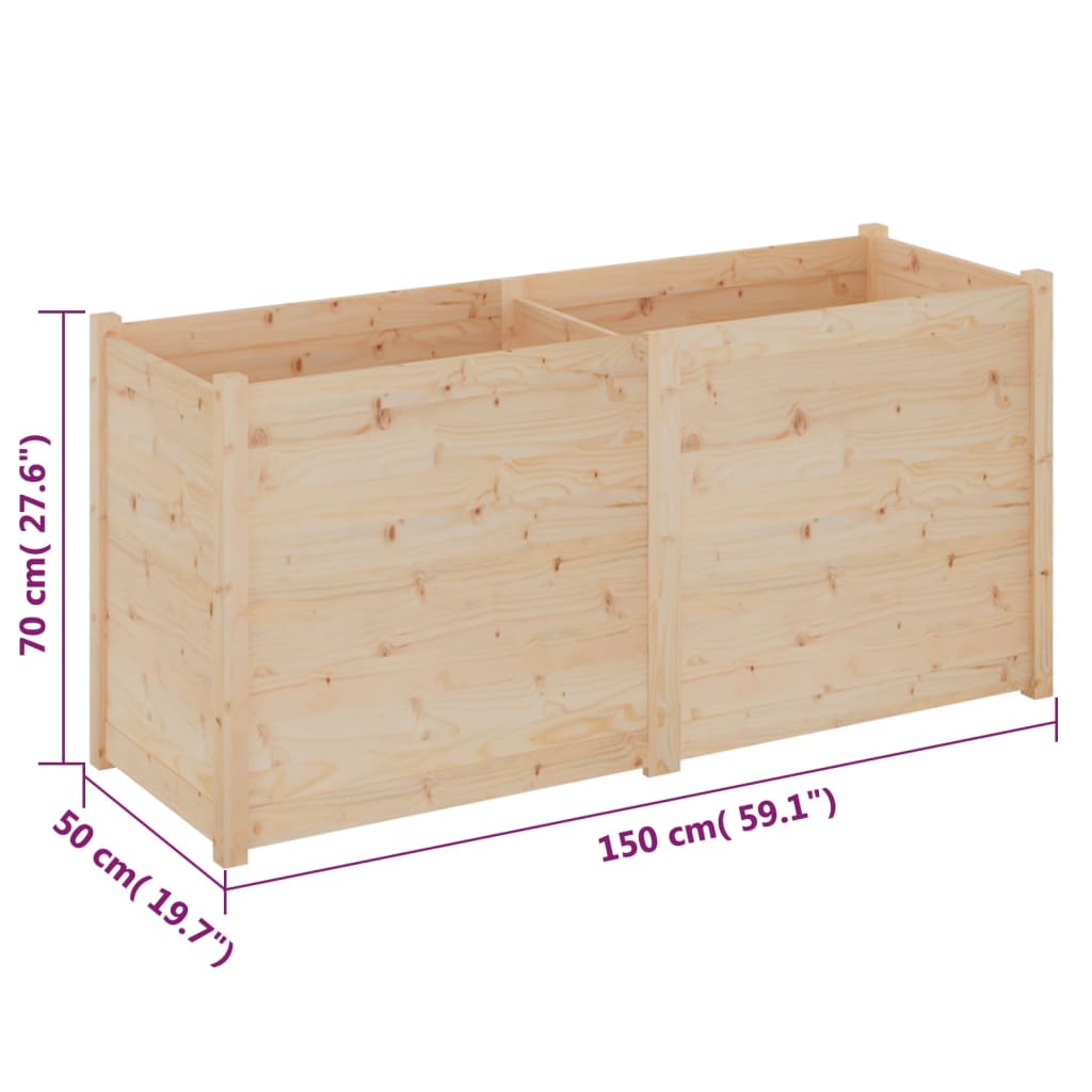 Plantenbak 150X50X70 Cm Massief Grenenhout