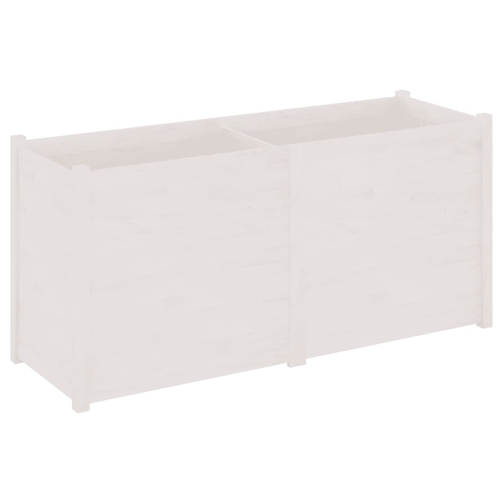 Plantenbak 150X50X70 Cm Massief Grenenhout Wit