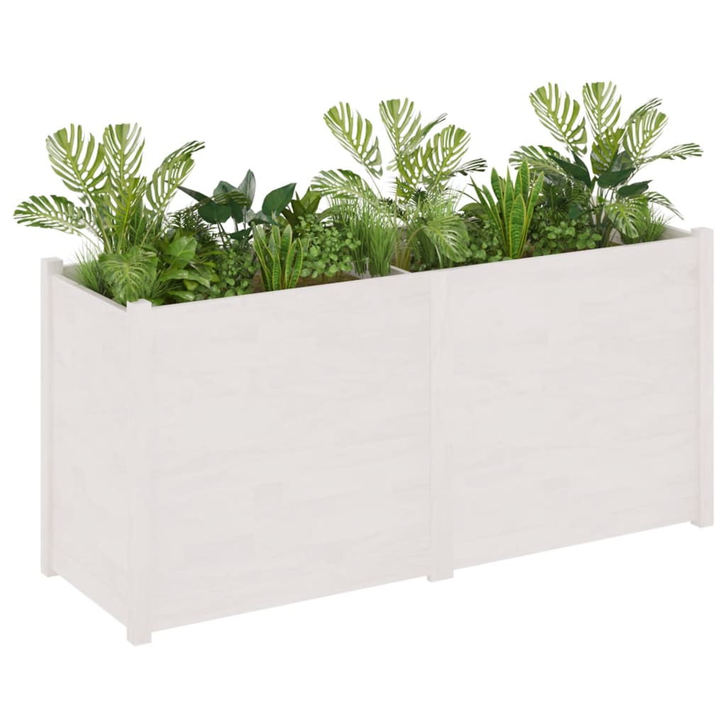 Plantenbak 150X50X70 Cm Massief Grenenhout Wit