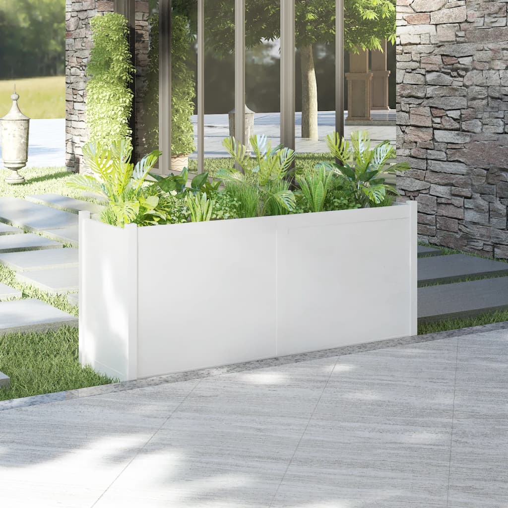 Plantenbak 150X50X70 Cm Massief Grenenhout Wit