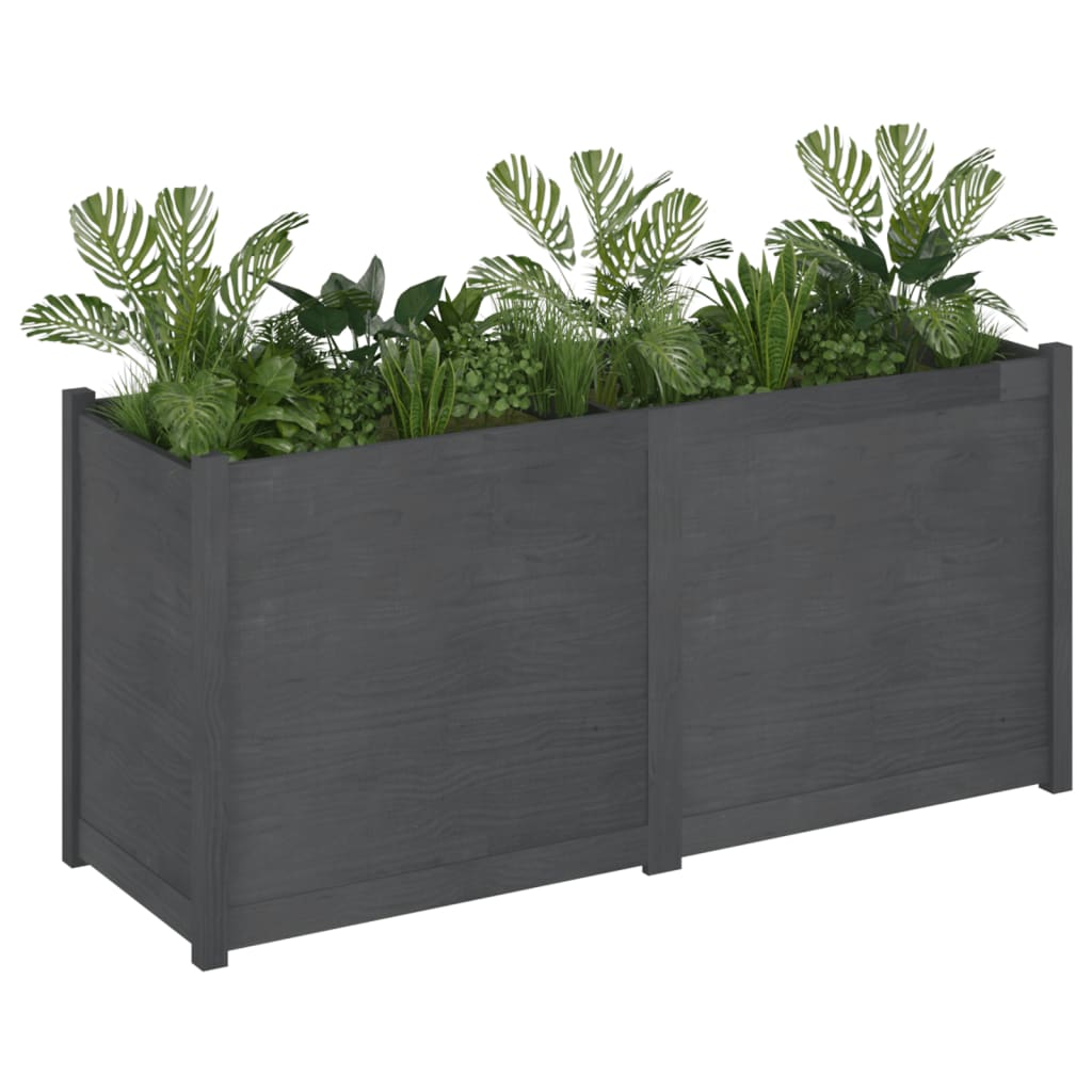 Plantenbak 150X50X70 Cm Massief Grenenhout Grijs