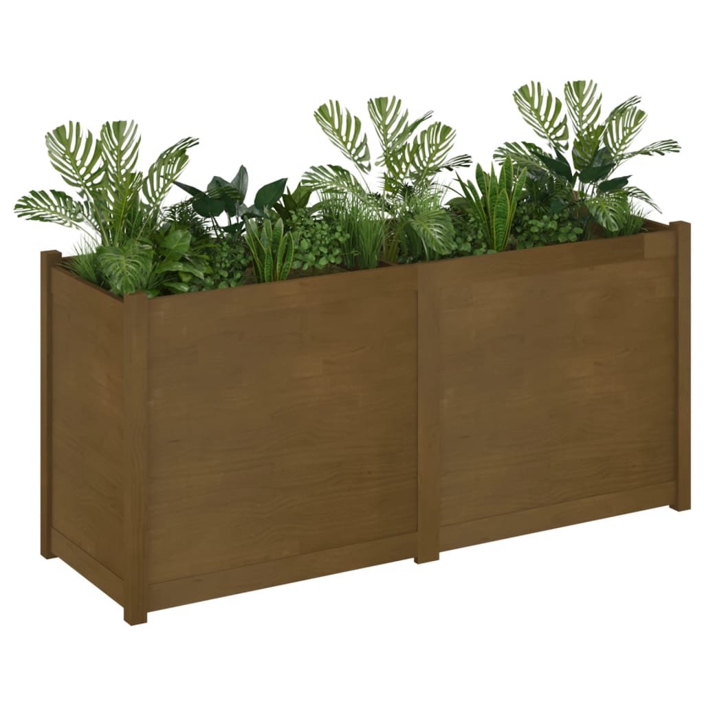 Plantenbak 150X50X70 Cm Massief Grenenhout Honingbruin