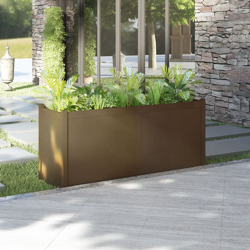 Plantenbak 150X50X70 Cm Massief Grenenhout Honingbruin