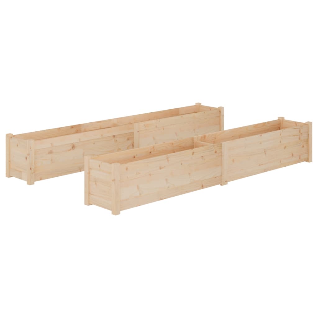 Plantenbakken 2 St 200X31X31 Cm Massief Grenenhout