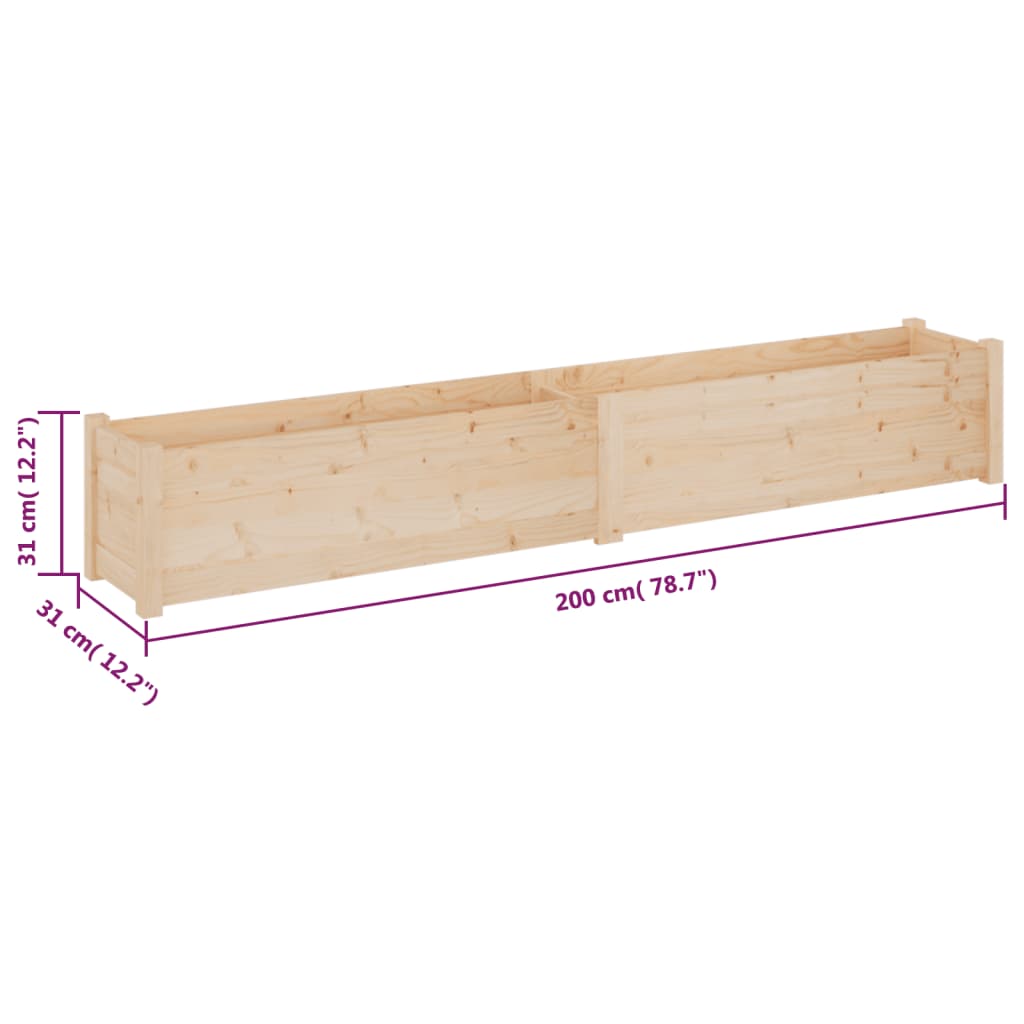 Plantenbakken 2 St 200X31X31 Cm Massief Grenenhout