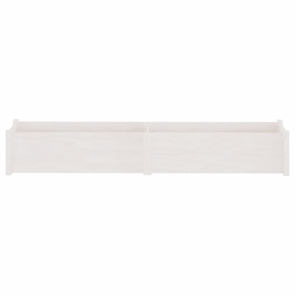 Plantenbakken 2 St 200X31X31 Cm Massief Grenenhout Wit
