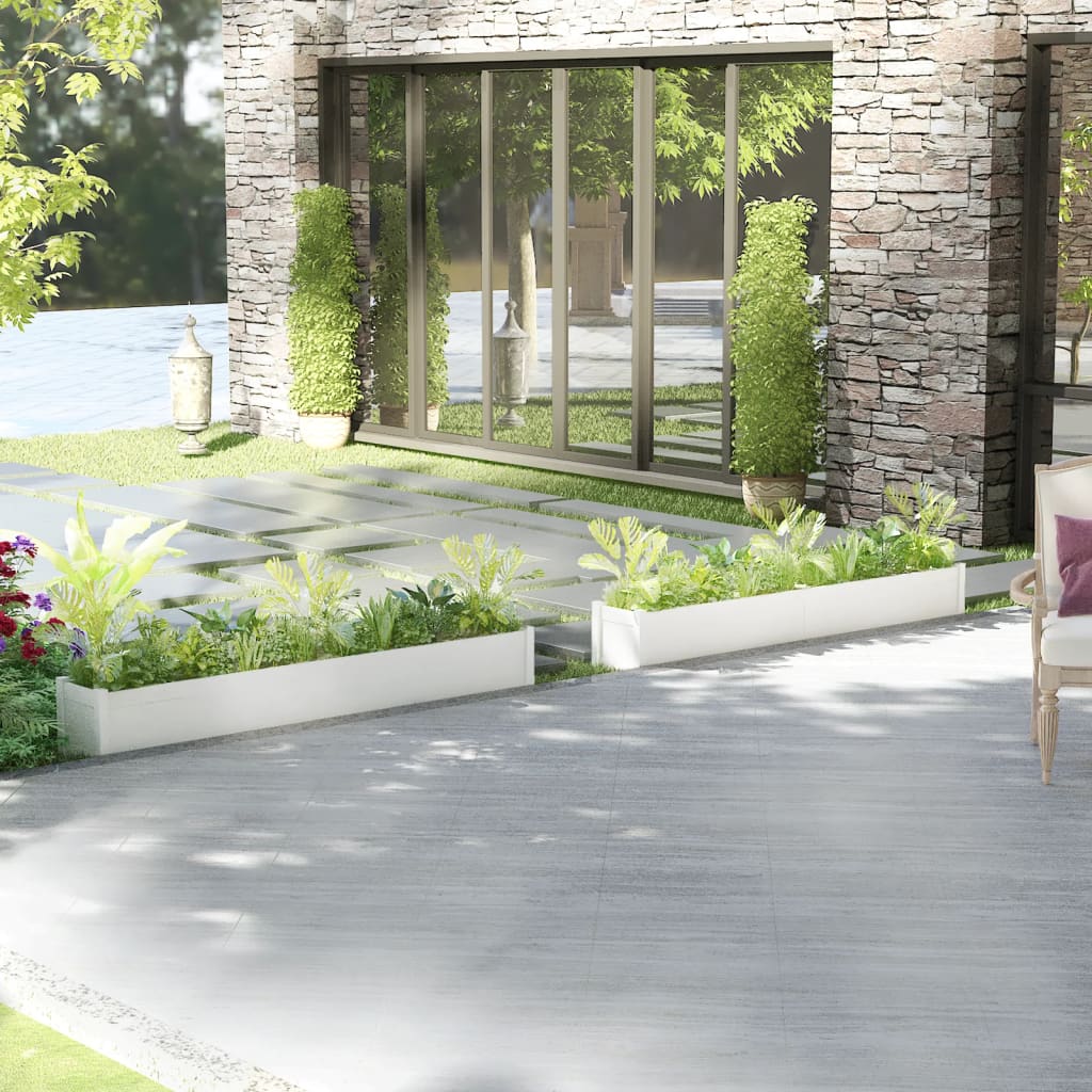 Plantenbakken 2 St 200X31X31 Cm Massief Grenenhout Wit
