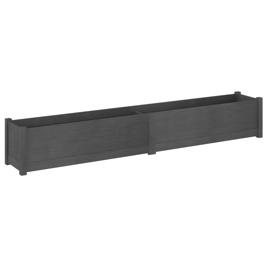 Plantenbak 200X31X31 Cm Massief Grenenhout Grijs