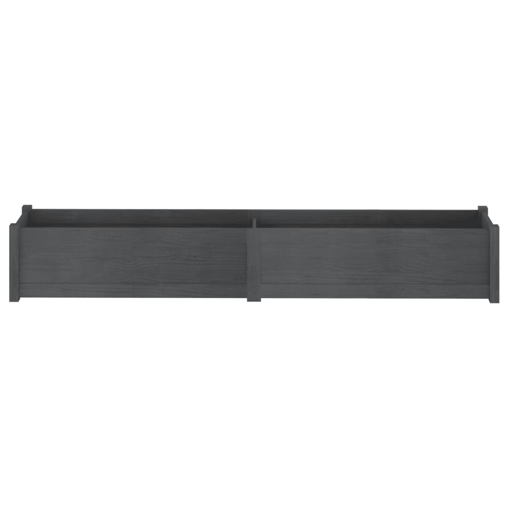 Plantenbak 200X31X31 Cm Massief Grenenhout Grijs