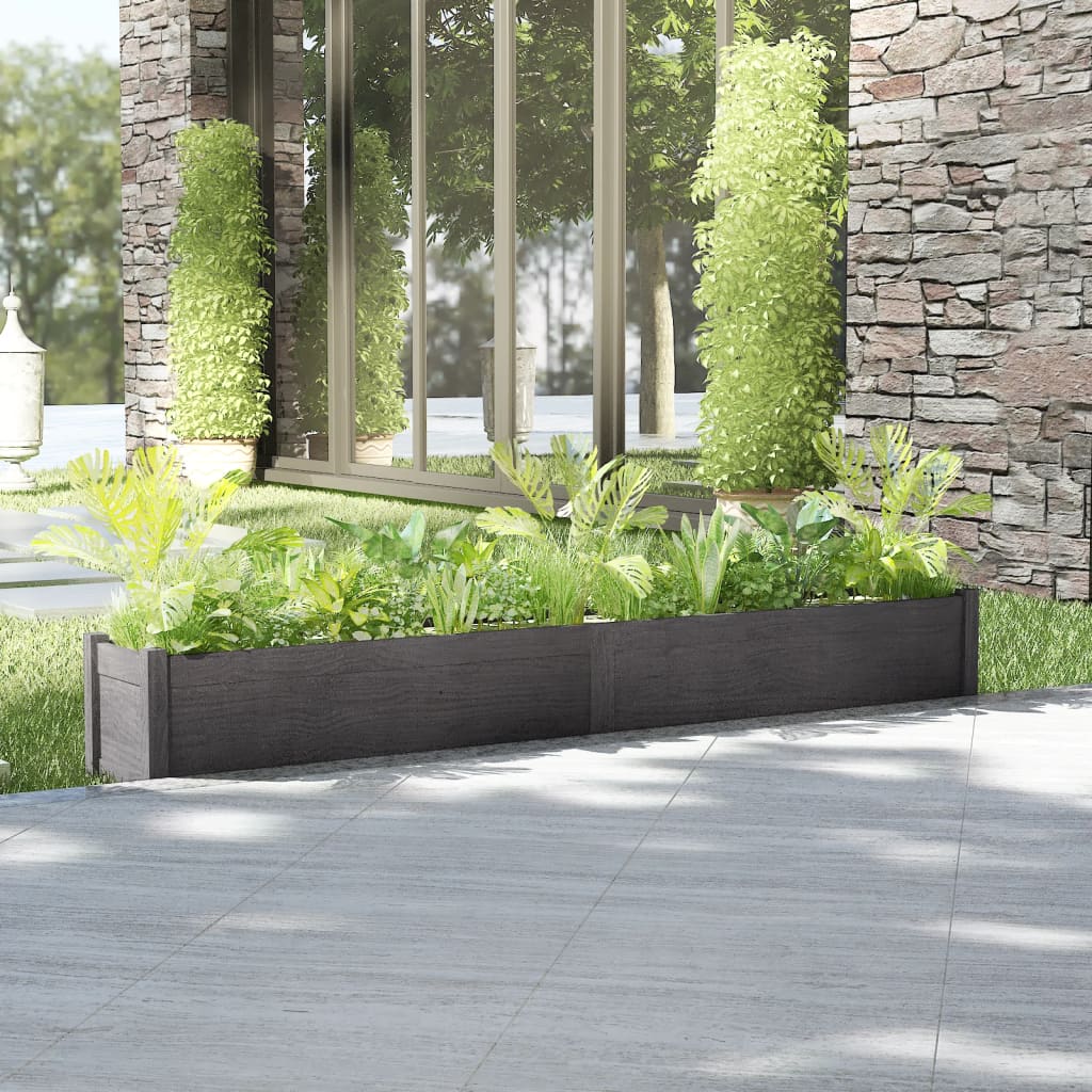 Plantenbak 200X31X31 Cm Massief Grenenhout Grijs