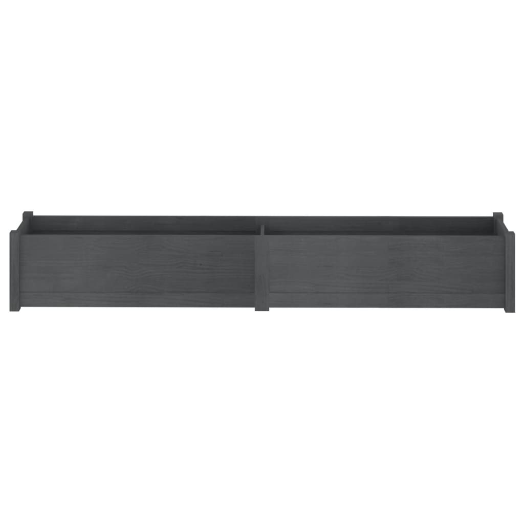 Plantenbakken 2 St 200X31X31 Cm Massief Grenenhout Grijs