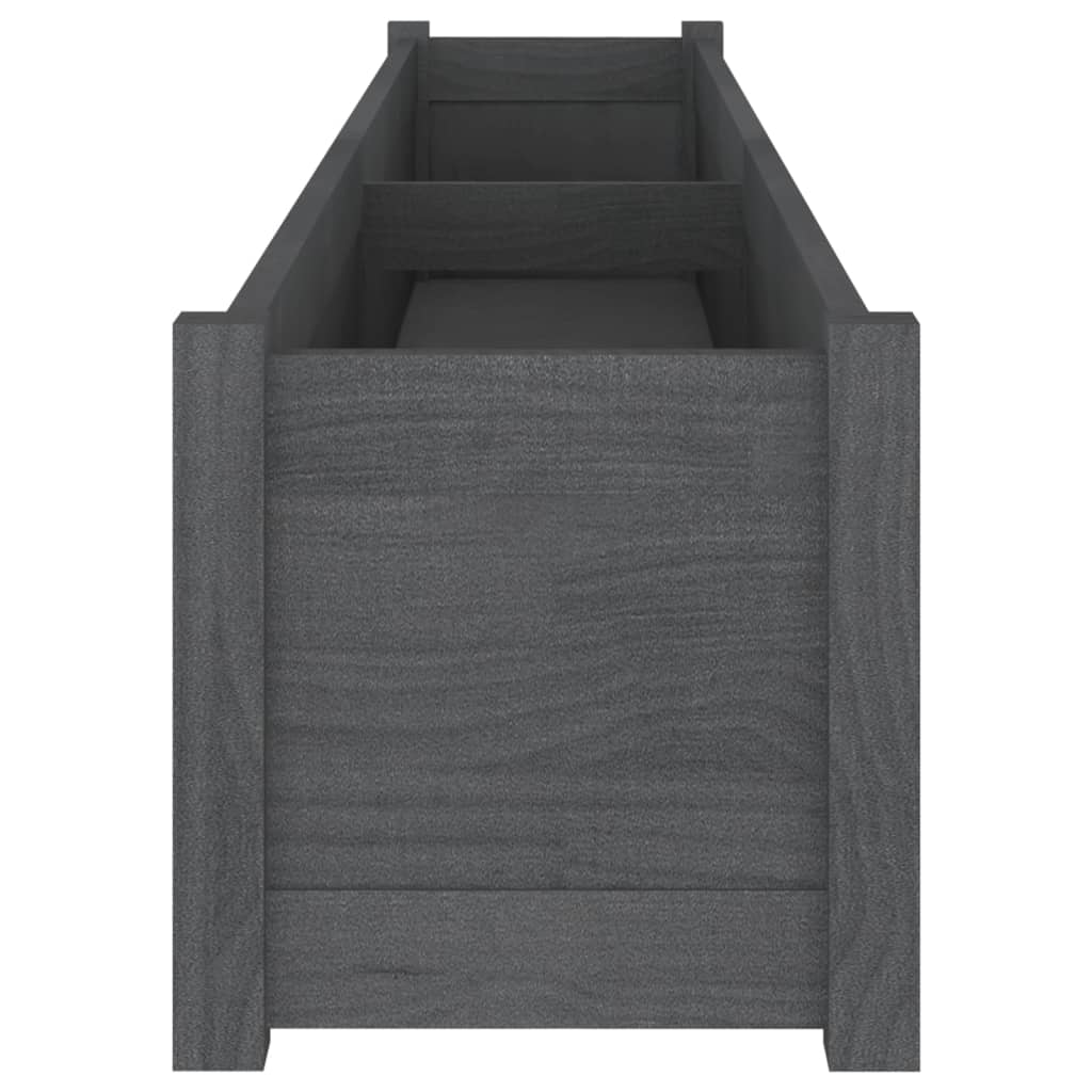 Plantenbakken 2 St 200X31X31 Cm Massief Grenenhout Grijs