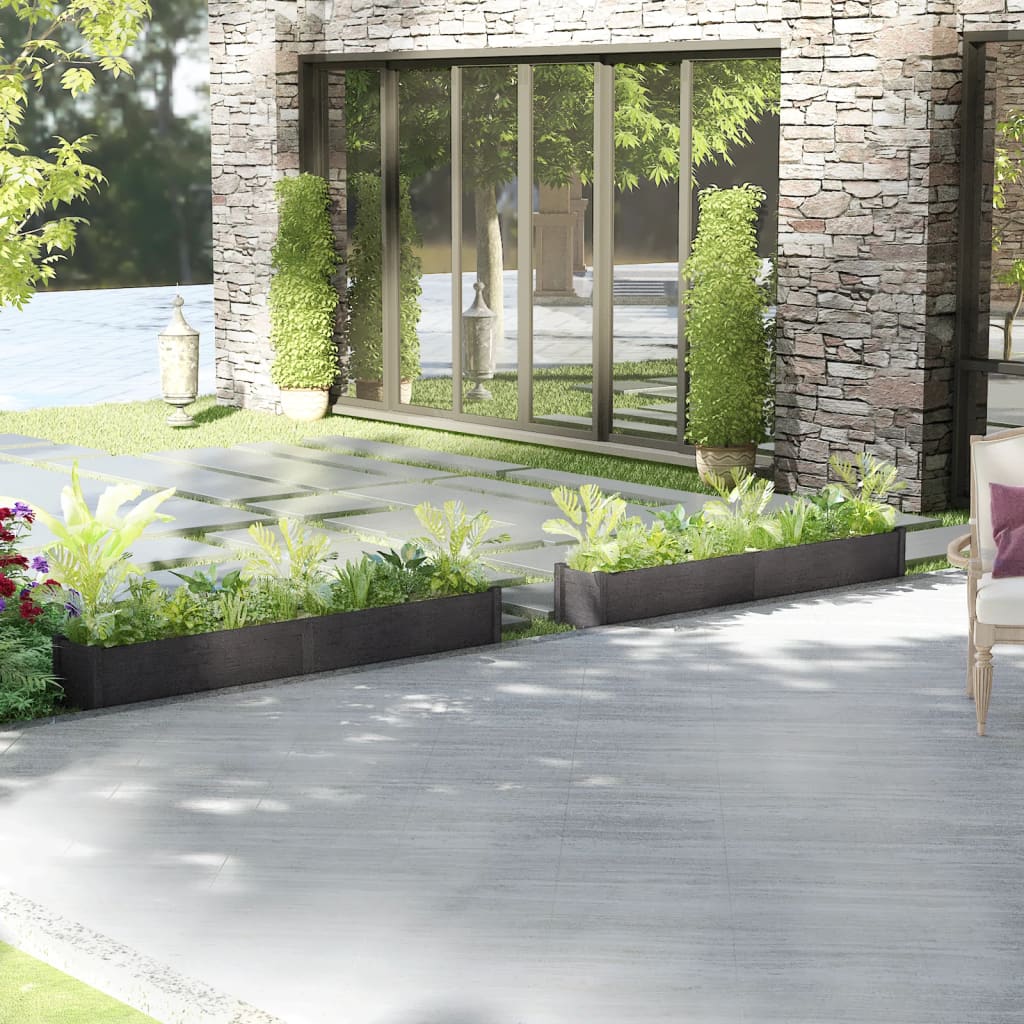 Plantenbakken 2 St 200X31X31 Cm Massief Grenenhout Grijs