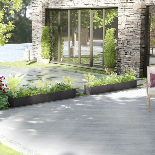 Plantenbakken 2 St 200X31X31 Cm Massief Grenenhout Grijs