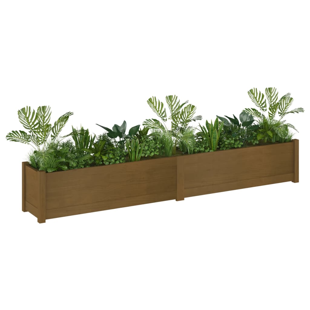 Plantenbakken 2 St 200X31X31 Cm Massief Grenenhout Honingbruin