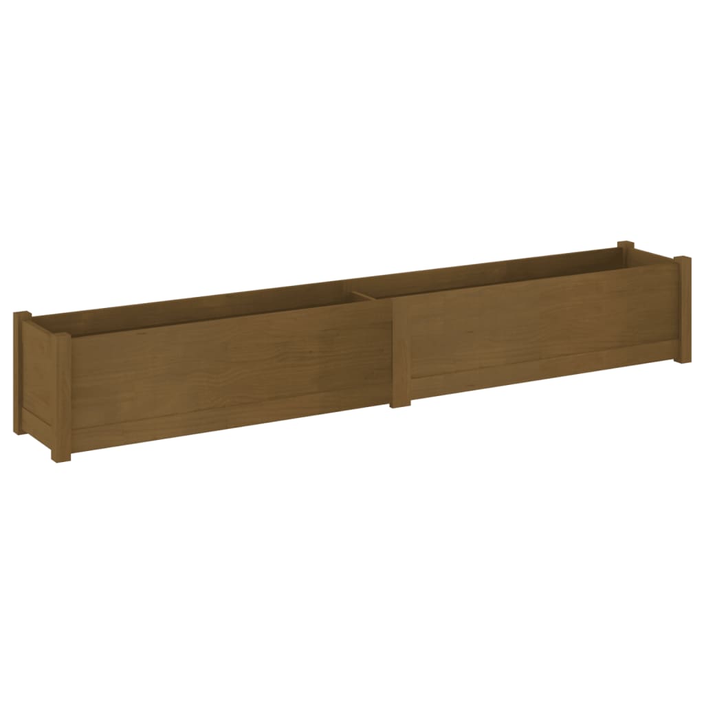 Plantenbakken 2 St 200X31X31 Cm Massief Grenenhout Honingbruin