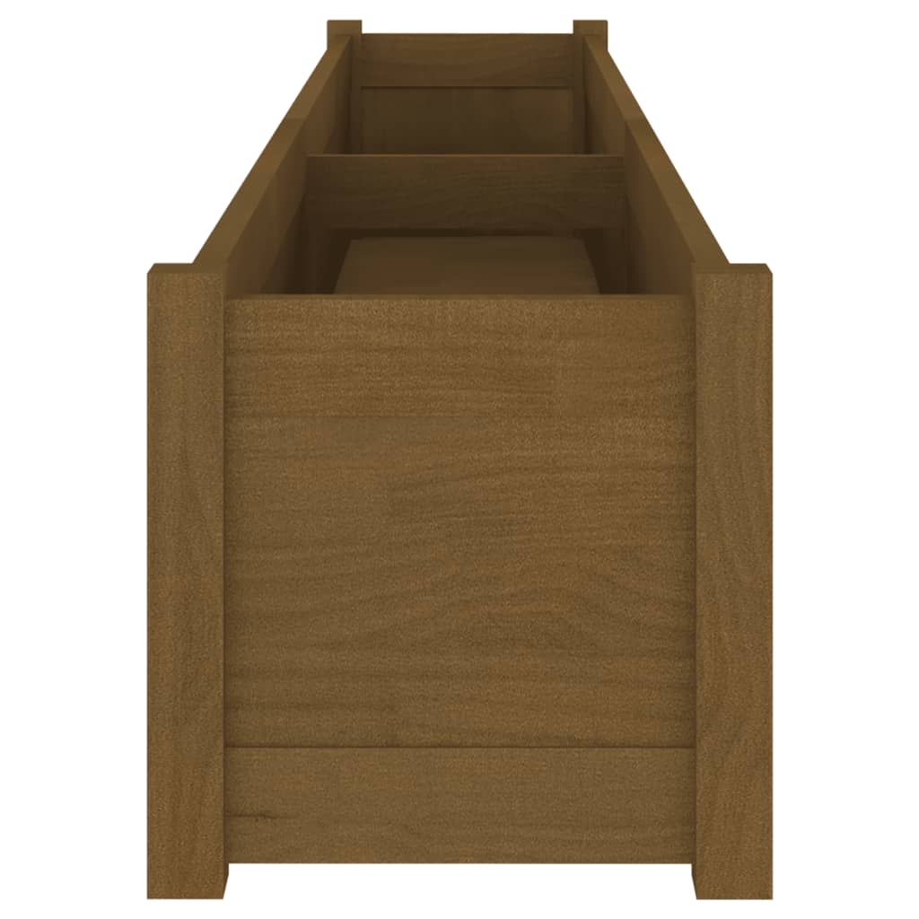 Plantenbakken 2 St 200X31X31 Cm Massief Grenenhout Honingbruin