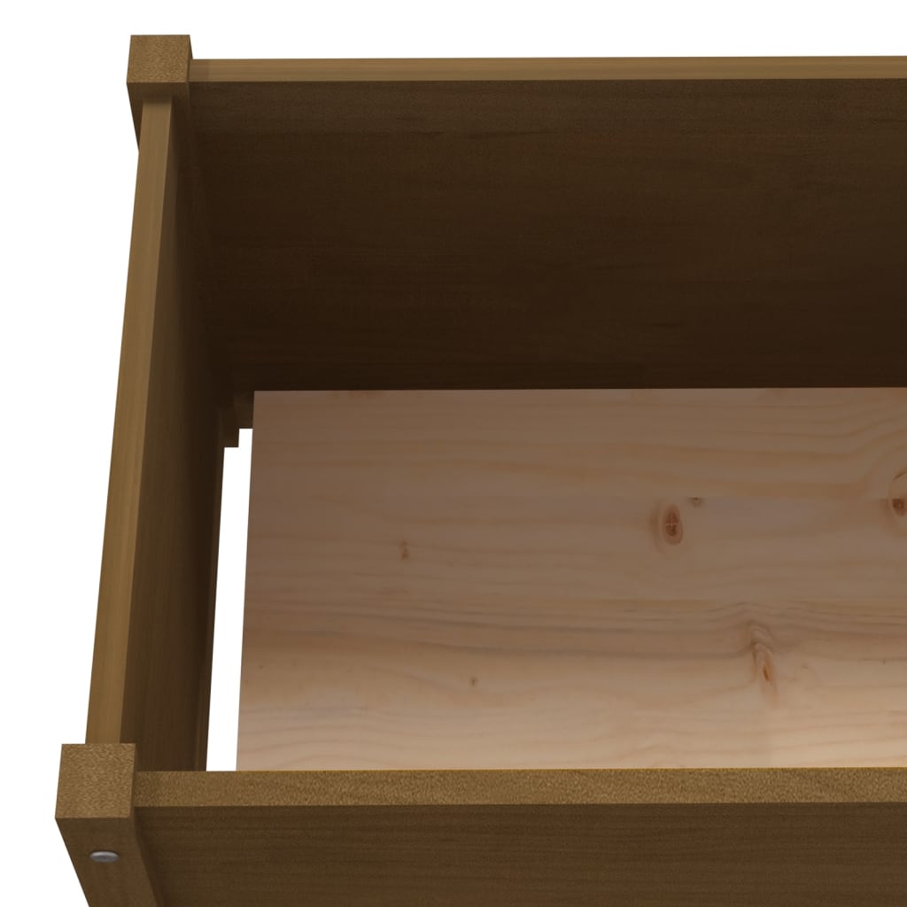 Plantenbakken 2 St 200X31X31 Cm Massief Grenenhout Honingbruin