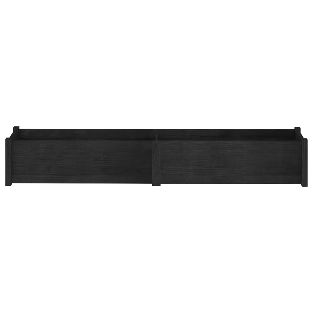 Plantenbak 200X31X31 Cm Massief Grenenhout Zwart