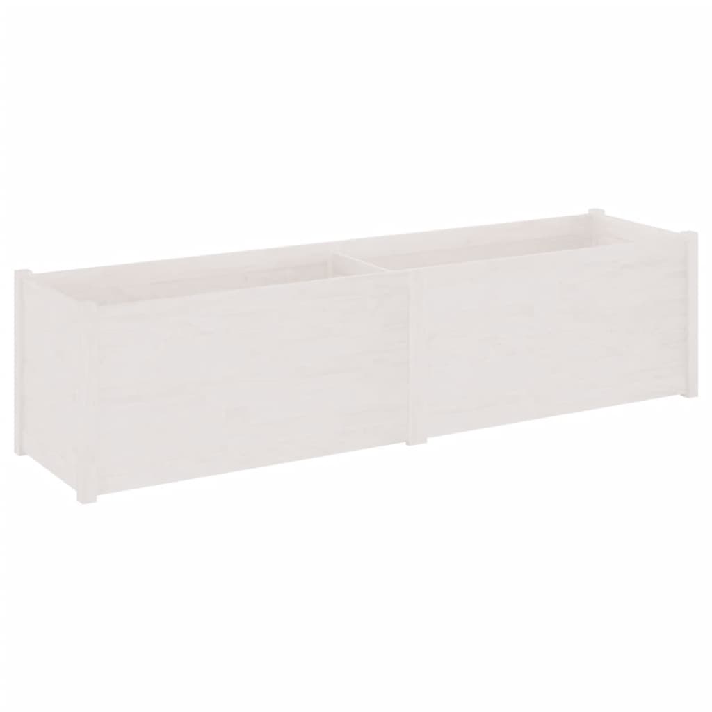 Plantenbak 200X50X50 Cm Massief Grenenhout Wit
