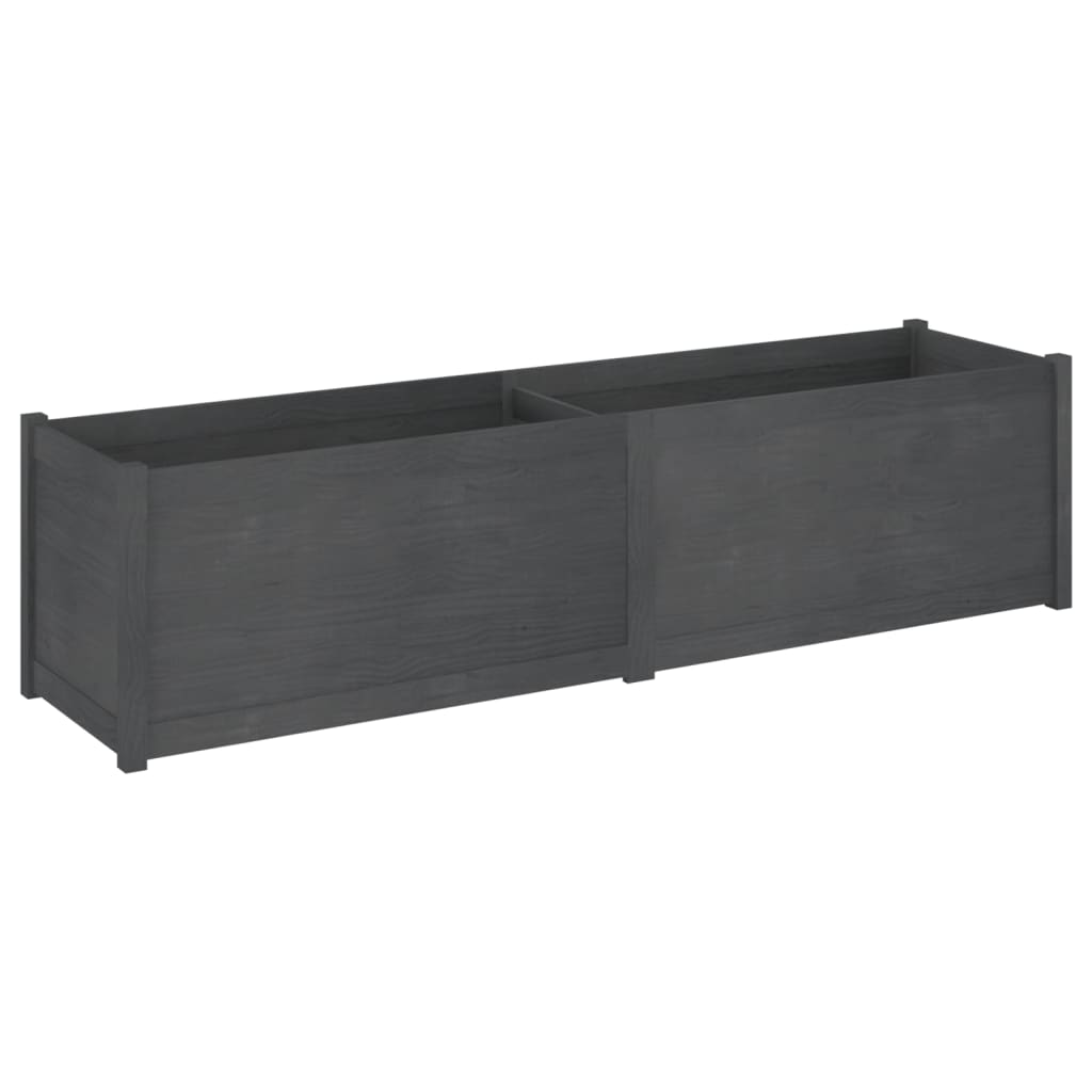Plantenbak 200X50X50 Cm Massief Grenenhout Grijs
