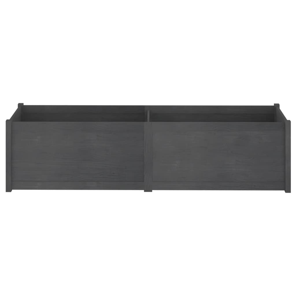 Plantenbak 200X50X50 Cm Massief Grenenhout Grijs