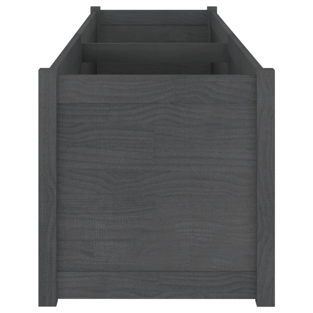 Plantenbak 200X50X50 Cm Massief Grenenhout Grijs