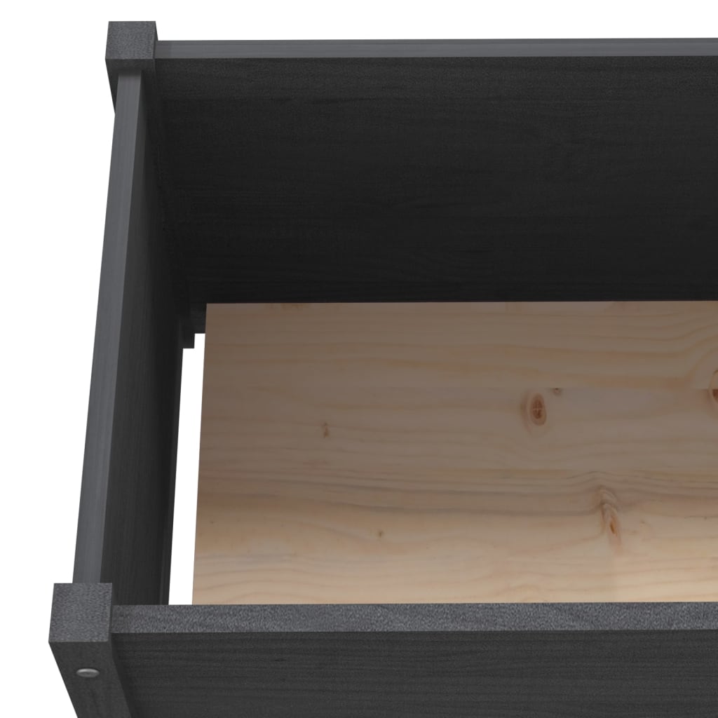 Plantenbak 200X50X50 Cm Massief Grenenhout Grijs