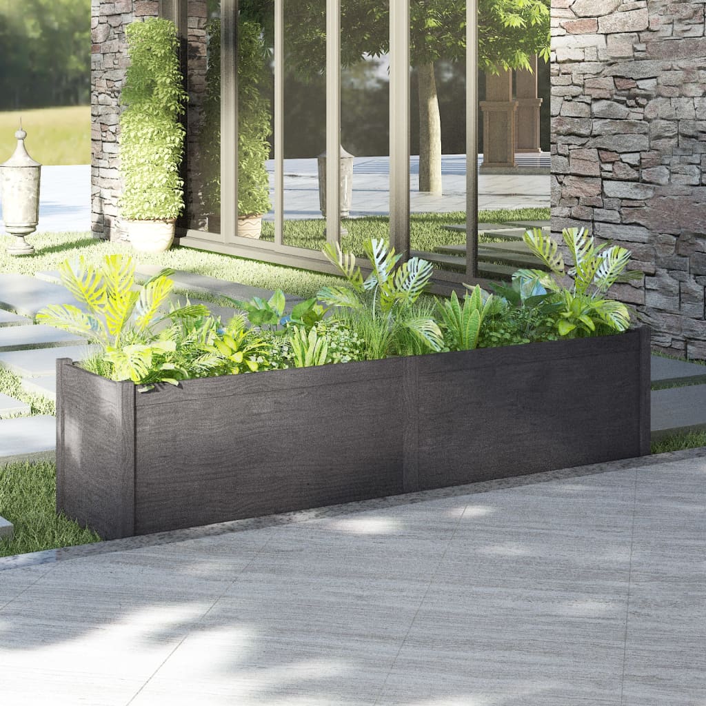 Plantenbak 200X50X50 Cm Massief Grenenhout Grijs