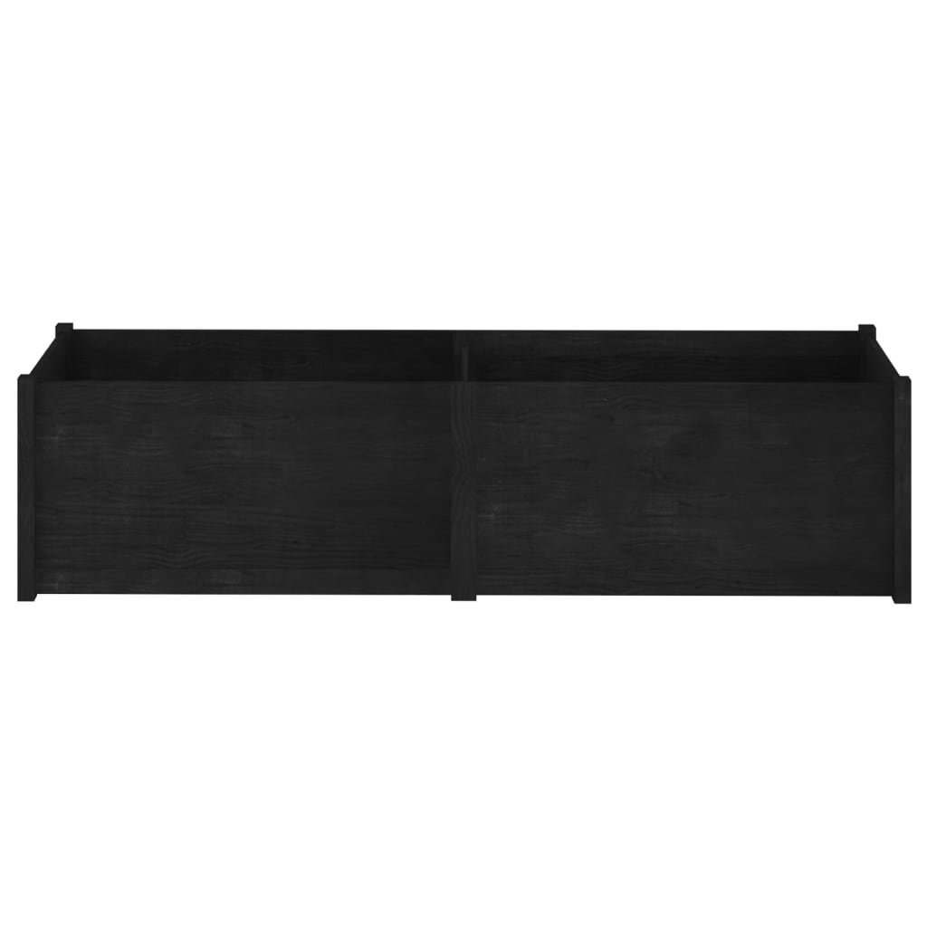 Plantenbak 200X50X50 Cm Massief Grenenhout Zwart