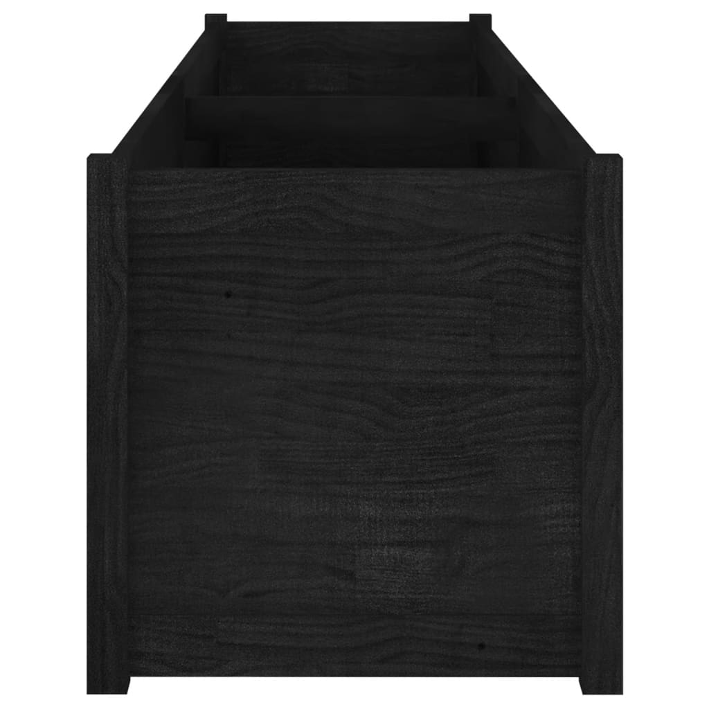 Plantenbak 200X50X50 Cm Massief Grenenhout Zwart
