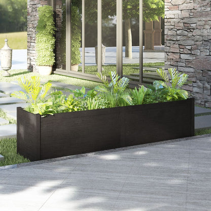 Plantenbak 200X50X50 Cm Massief Grenenhout Zwart