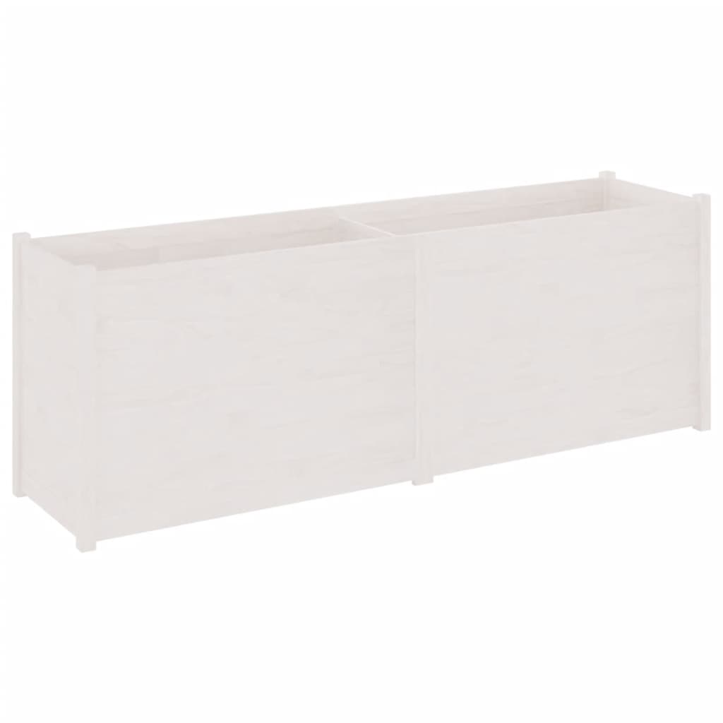 Plantenbak 200X50X70 Cm Massief Grenenhout Wit