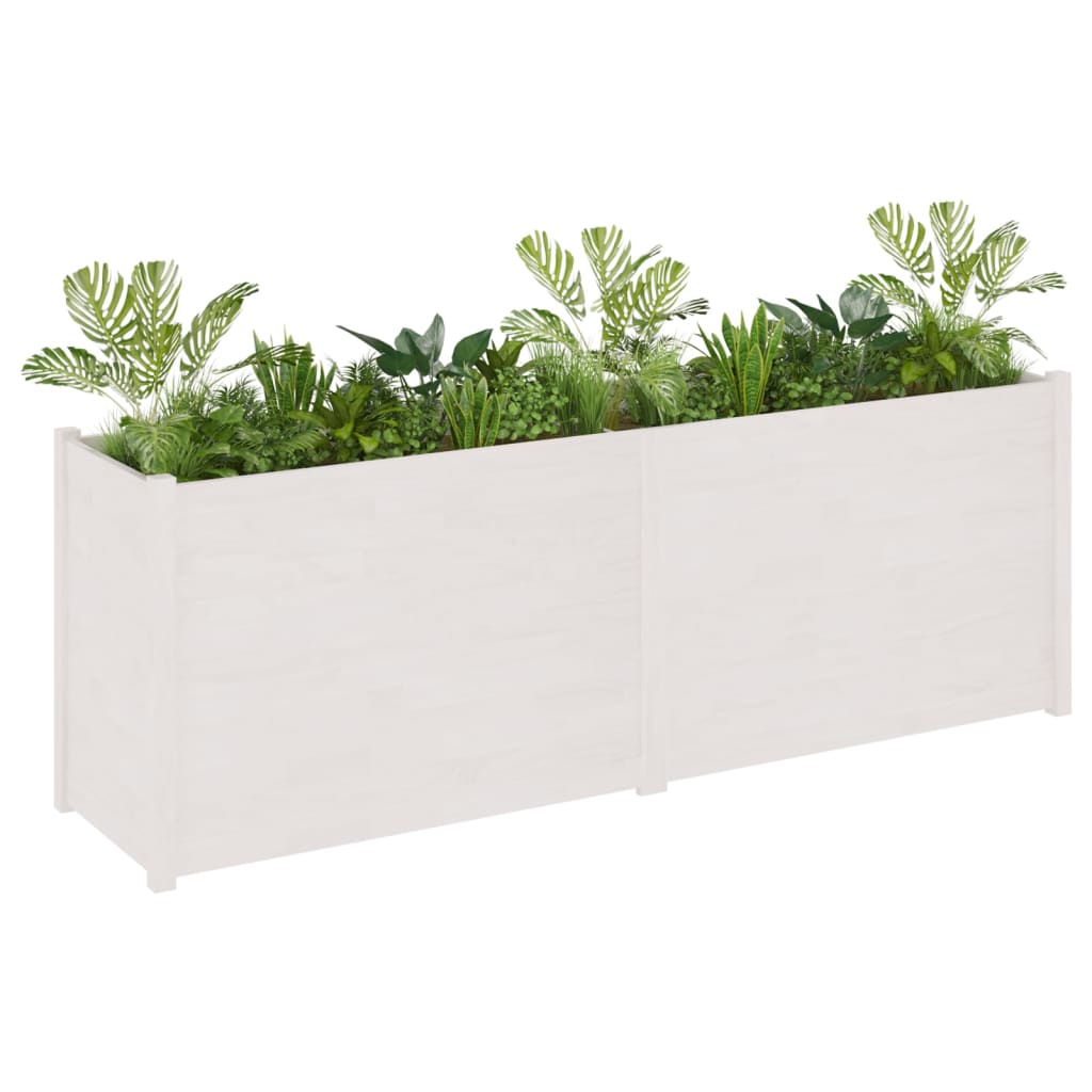 Plantenbak 200X50X70 Cm Massief Grenenhout Wit