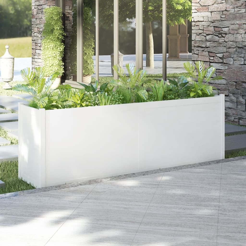 Plantenbak 200X50X70 Cm Massief Grenenhout Wit