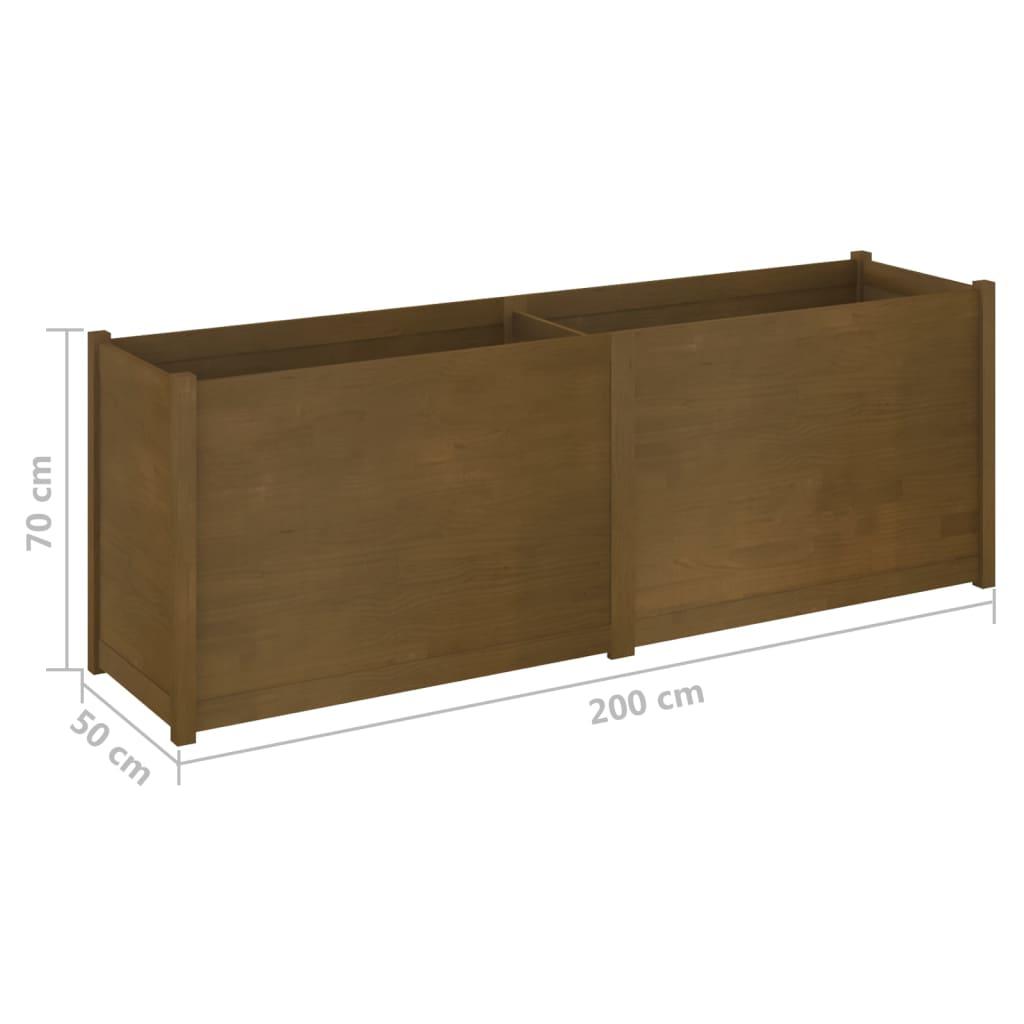 Plantenbak 200X50X70 Cm Massief Grenenhout Honingbruin