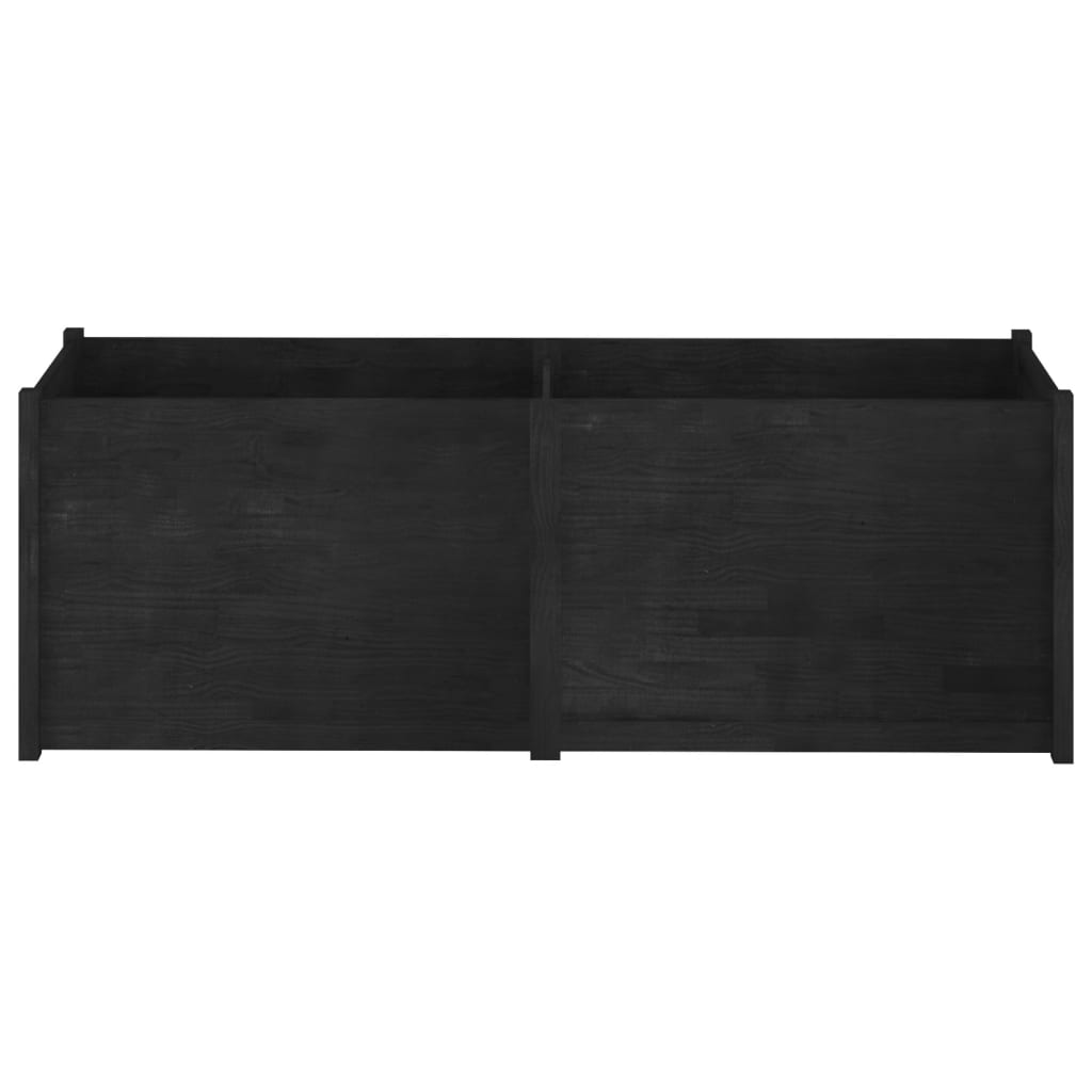 Plantenbak 200X50X70 Cm Massief Grenenhout Zwart