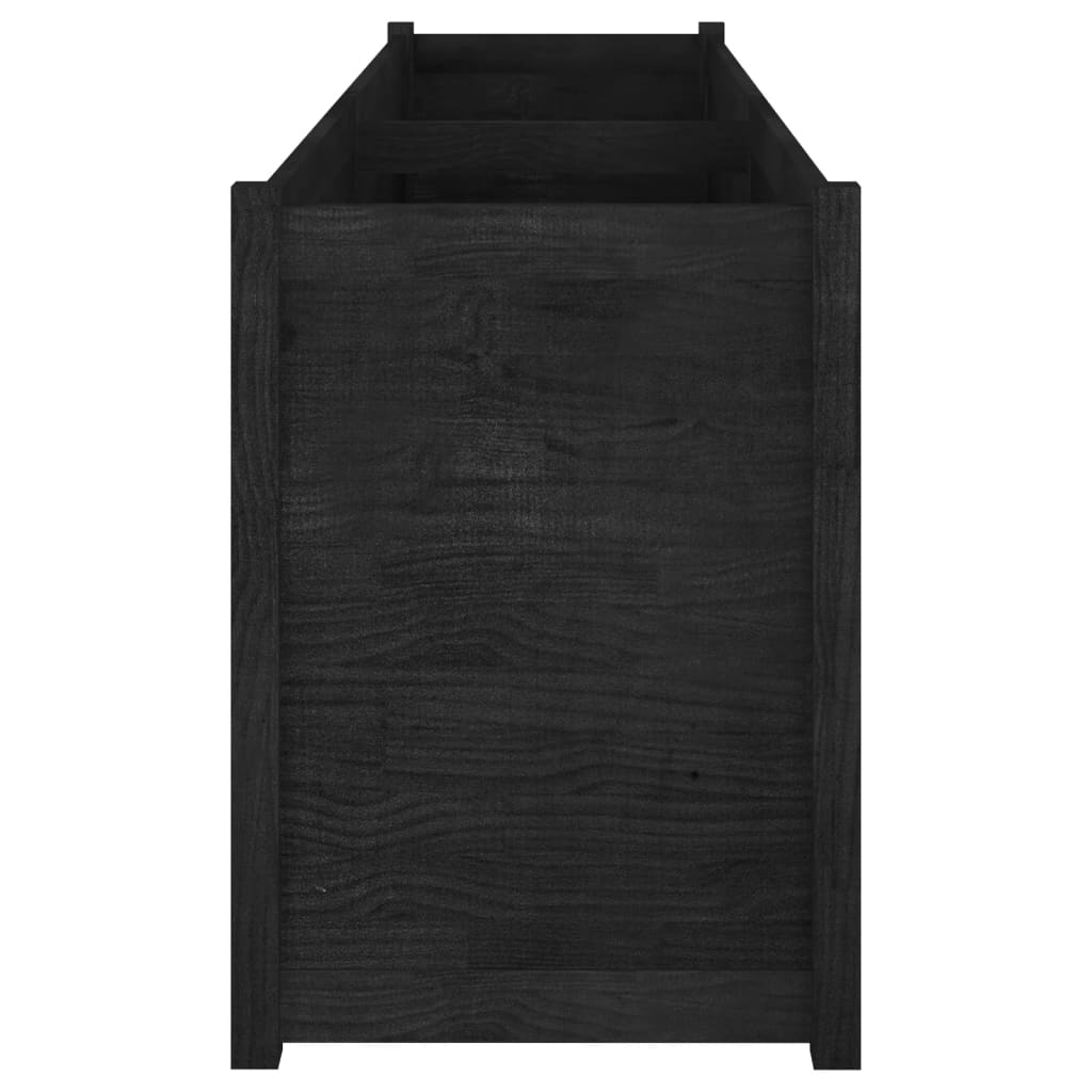 Plantenbak 200X50X70 Cm Massief Grenenhout Zwart