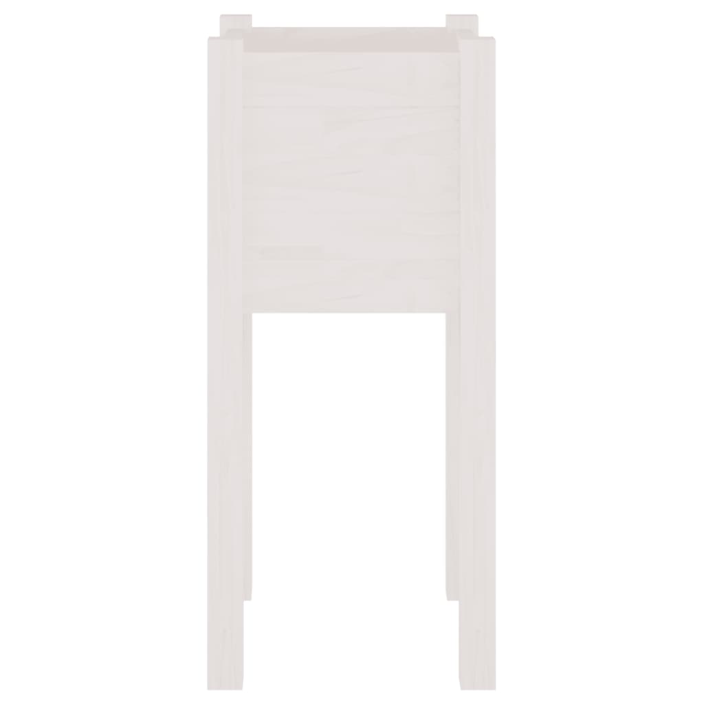 Plantenbak 31X31X70 Cm Massief Grenenhout Wit