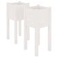 Plantenbakken 2 St 31X31X70 Cm Massief Grenenhout Wit