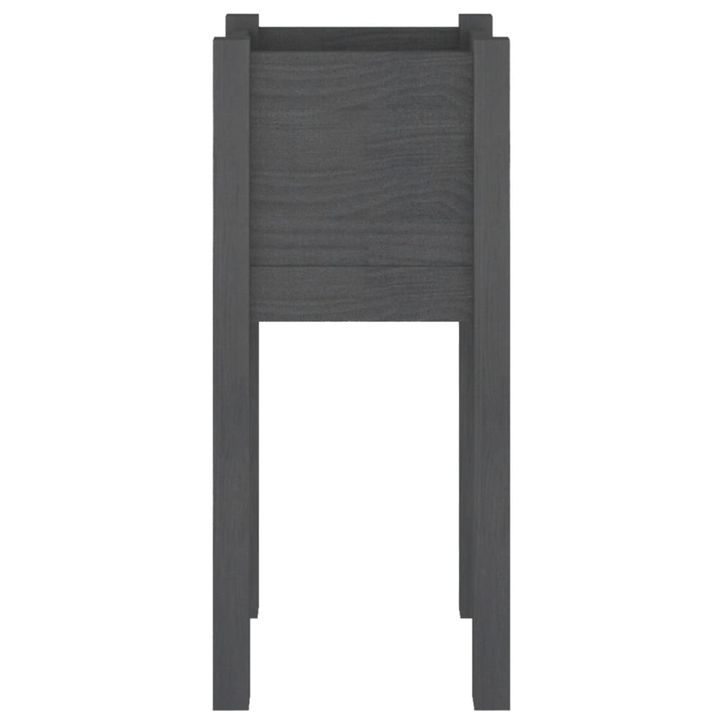 Plantenbak 31X31X70 Cm Massief Grenenhout Grijs