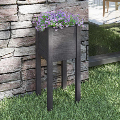 Plantenbak 31X31X70 Cm Massief Grenenhout Grijs
