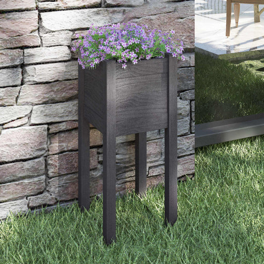 Plantenbak 31X31X70 Cm Massief Grenenhout Grijs
