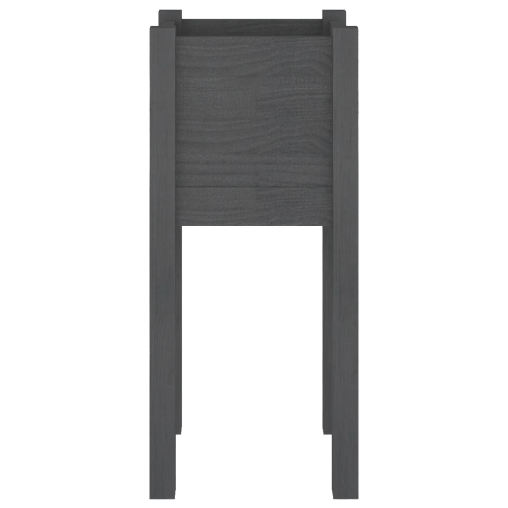 Plantenbakken 2 St 31X31X70 Cm Massief Grenenhout Grijs