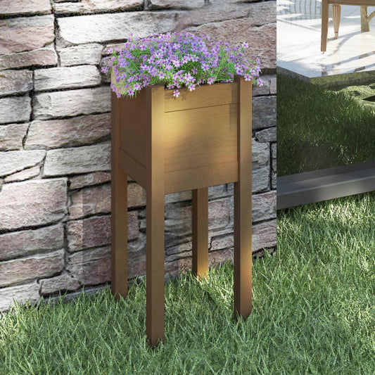 Plantenbak 31X31X70 Cm Massief Grenenhout Honingbruin