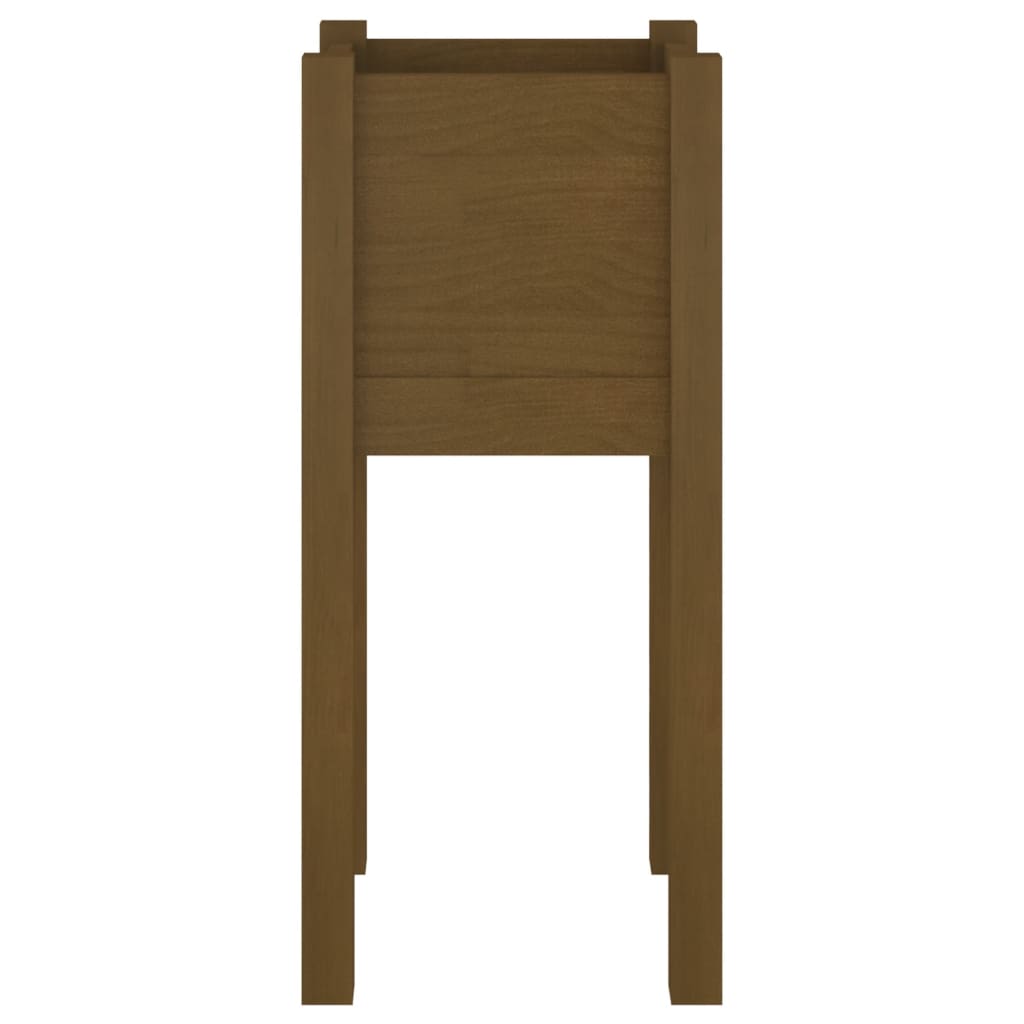 Plantenbakken 2 St 31X31X70 Cm Massief Grenenhout Honingbruin